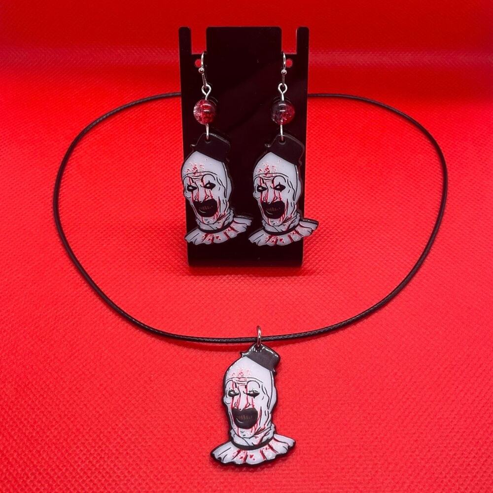 The Terrifier ~ Art The Clown Earring & Necklace Set